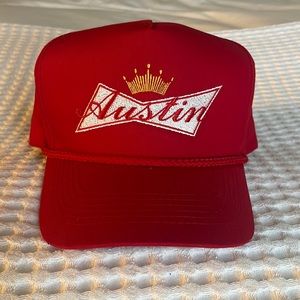 5 panel Budweiser style Austin hat